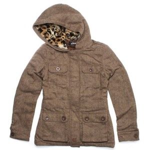 Brown Tweed w/Leopard Print Hood Etnies Jacket